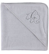 Nørgaard Madsens Baby towel - 100x100 cm - Grey w. Elephant