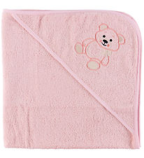 Nørgaard Madsens Babyhandduk - 75x75 cm - Rosa m. Gosedjur