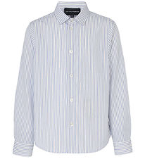 Emporio Armani Hemd - Weiß/Blau Gestreift