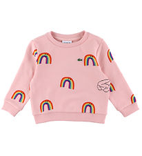 Lacoste Sweatshirt - Pink w. Rainbows