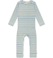Petit Piao Jumpsuit - Rib - Modal - Allure Blue/Dark Off White