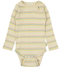 Petit Piao Bodysuit l/s - Rib - Modal - Bright Rose Multi Stripe
