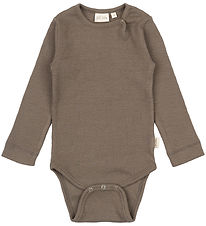 Petit Piao Bodysuit l/s - Rib - Modal - Earth Brown