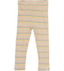 Petit Piao Leggings - Rib - Modal - Bright Rose Multi Stripe