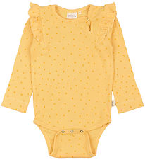 Petit Piao Bodysuit l/s - Rib - Modal - Yellow Sun