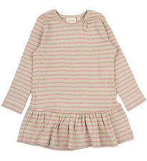 Petit Piao Dress - Rib - Modal - Bright Rose/Dark Off White