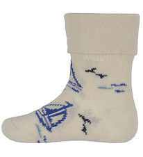 MP Socks - Bamboo - Karl - Ecru w. Blue