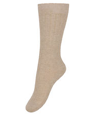 MP Knee-High Socks - Inger - Beige Melange w. Pointelle