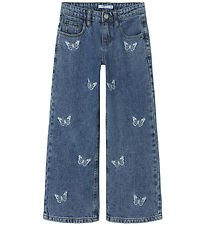 Name It Jeans - Breit - NkfBella - Medium+ Blue Denim/Stickerei