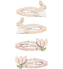 Mimi & Lula Hair Clips - 4-Pack - 5 cm - Bunny & Flower Easter