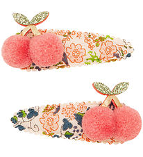 Mimi & Lula Hair Clips - 2-Pack - 5 cm - Floral Pom Pom Cherries