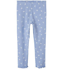 Name It Leggings - Rib - NmfVemia - Serenity/Fiðrildi