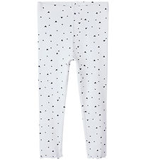 Name It Leggings - Rib - NmfVemia - Bright White/Hearts