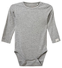 Sofie Schnoor Bodysuit l/s - Rib - DicteSB - Grey Melange