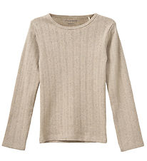 Sofie Schnoor Bluse - PetriciaSY Pointelle - Beige m. Lochmuster