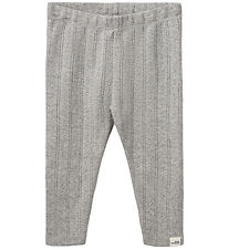 Sofie Schnoor Leggings - Nalinesb - Grey Melange w. Pointelle