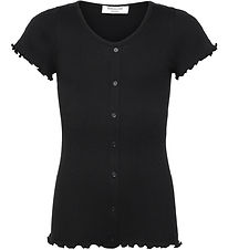 Rosemunde Stuttermabolur - Rib - Baybay - Svart