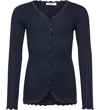 Rosemunde Cardigan - Rib - Balta - Navy w. Lace