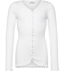 Rosemunde Cardigan - Rib - Balta - New White w. Lace