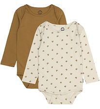 Mikk-Line Bodysuit l/s - 2-Pack- Dijon