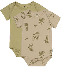 Mikk-Line Bodysuit s/s - 2-Pack - Gray Green
