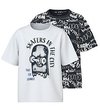 Name It Stuttermabolur - NkmVeldo 2 Pakki - Dökkblátt Blazer/Bri