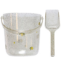 Konges Sløjd Beach Set - Bucket/Shovel - Glitter - Lemon