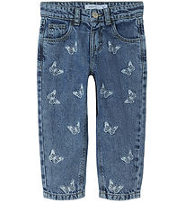 Name It Jeans - Noos - NmfBella - Medium+ Blue Denim w. Butterfl