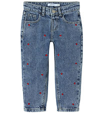Name It Jeans - Noos - NmfBella - Medium+ Blue Denim w. Hearts