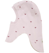 Huttelihut Balaclava - Fleece - 2-layer - Cloud Gray w. Hearts