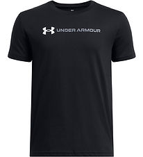 Under Armour Stuttermabolur - Lógó Orðamerki - Svart