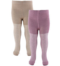 Minymo Strumpbyxor - 2-pack - Dusky Orchid m. Glitter