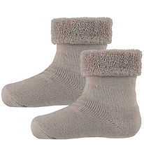Minymo Socken - 2er-Pack - Terry - Light Taupe