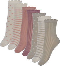 Minymo Socken - 7er-Pack - Ash Rose m. Muster
