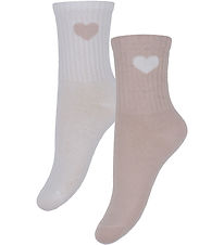 Minymo Socken - 2er-Pack - Shell m. Herz