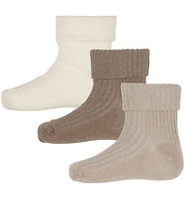 Minymo Socken - 2er-Pack - Rib - Light Taupe