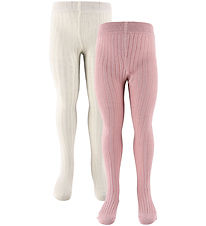 Minymo Strumpbyxor - 2-pack - Rib - Ash Rose