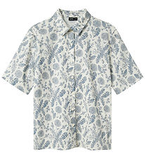 LMTD Shirt - NlnHeina - White Alyssum/Sargasso Sea