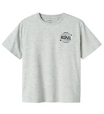 Name It Stuttermabolirnir - Marvel - NkmMajor - Light Grey Melan