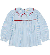Copenhagen Colors Dress - Sky Blue W. Cream Stripe W. Berry
