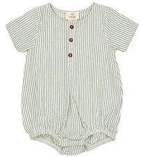 Copenhagen Colors Summer Romper - Green W. Cream Stripe