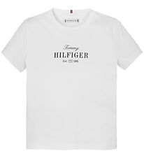 Tommy Hilfiger Stuttermabolur - Handrit - Hvítt