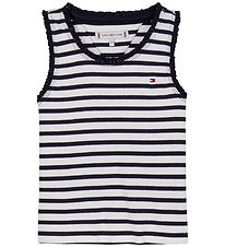 Tommy Hilfiger Efst - Rib - Essential - Dark Nótt Dökkblátt/Rönd