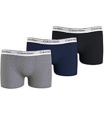Calvin Klein Boxershorts - 3-pack - Svart/Gråmelerad/Black Iris