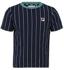 Fila T-shirt - Leba - Black Iris/Bright White Striped
