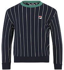 Fila Sweatshirt - Lukow - Black Iris/Bright White Striped