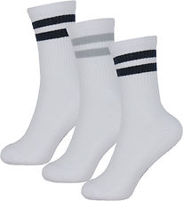 Name It Socken - 3er-Pack - NkmNan - Bright White/Steinbruch/Nav