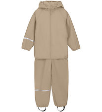 CeLaVi Rainwear w. Suspenders - PU - White Pepper