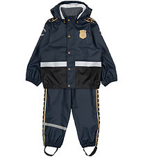 Mikk-Line Rainwear w. Suspenders - PU - Blue Nights w. Police