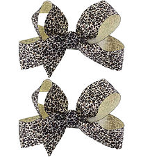 By Stær Hair Clip w. Bow - 2-Pack - 10 cm - Leo